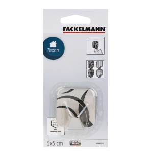 Fackelmann Selbstklebehaken mit Blumenmuster, ideal als Handtuchhalter.