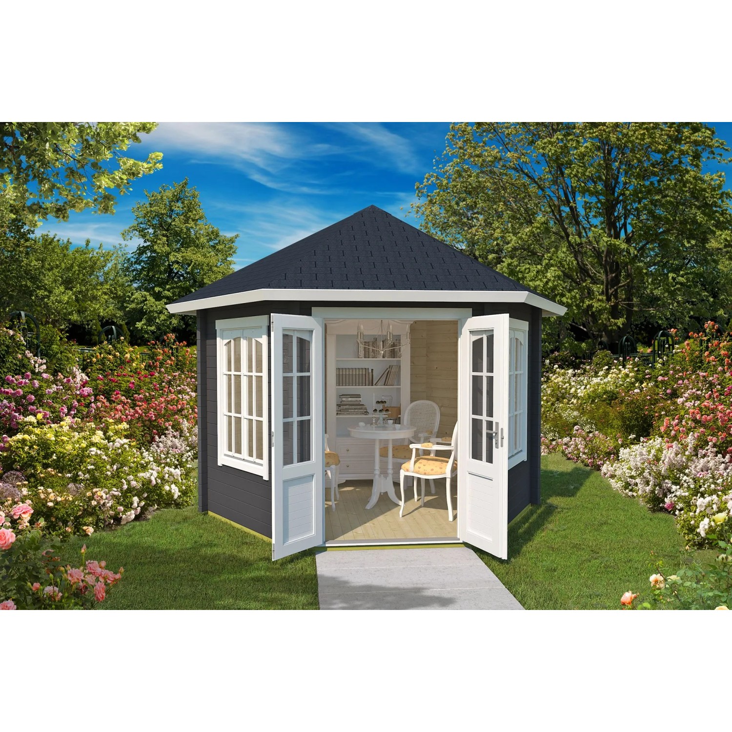 Lasita Pavillon Rivera 44 Carbongrau 350 cm x 303,1 cm günstig online kaufen