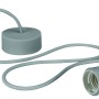 Lampen-Textilkabel mit Fassung in Hellgrau, 1,4 m Länge für DIY-Lampen.