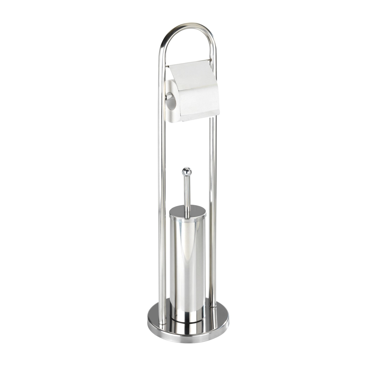 Wenko Exclusiv Stand WC-Garnitur Vasto Edelstahl 22 x 81 x 22 cm Glänzend