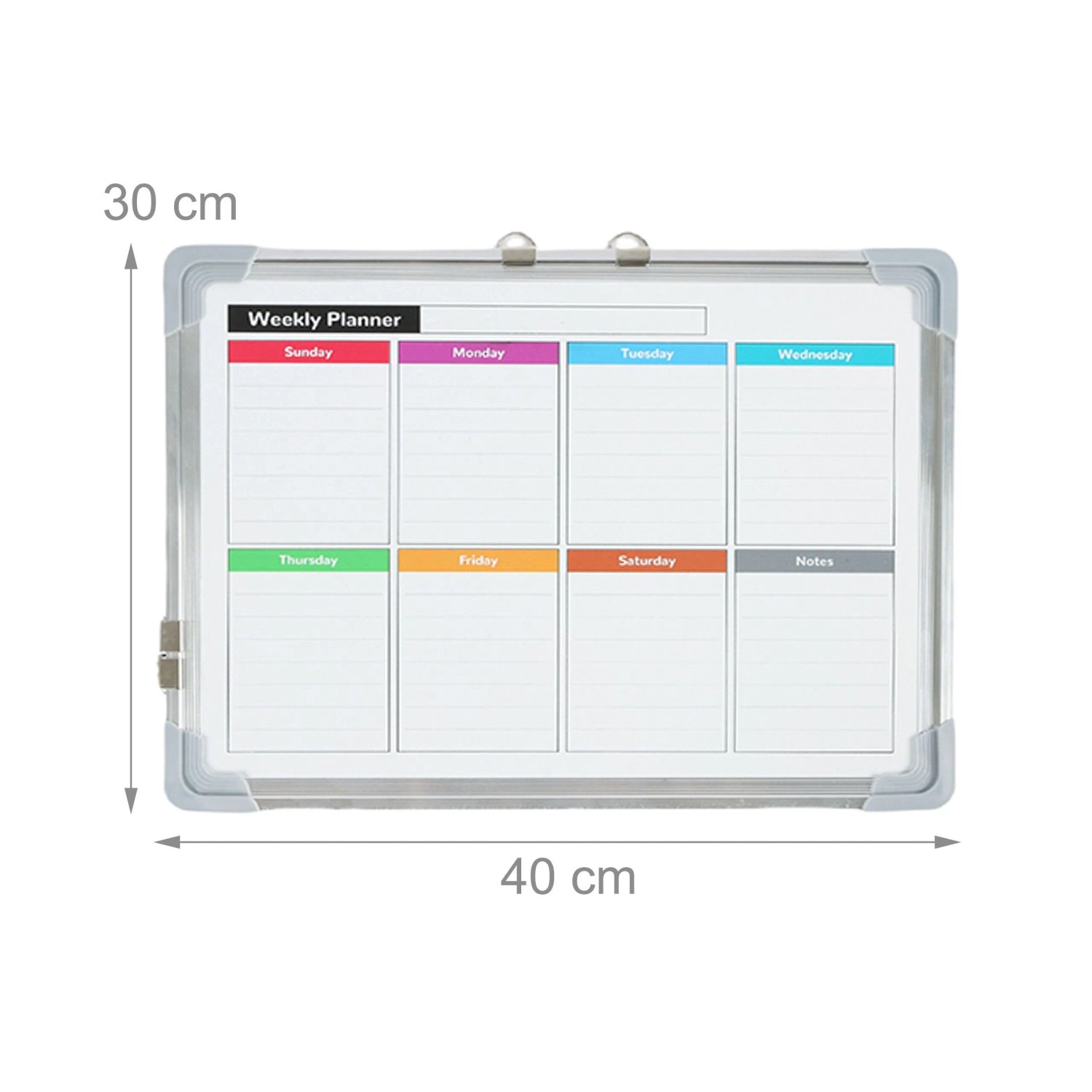Relaxdays Whiteboard mit Zubehör Stahl Aluminium Kunststoff Weiß Beidseitig Magnetisch 30 cm x 40 cm x 5 cm 0,5 kg_4