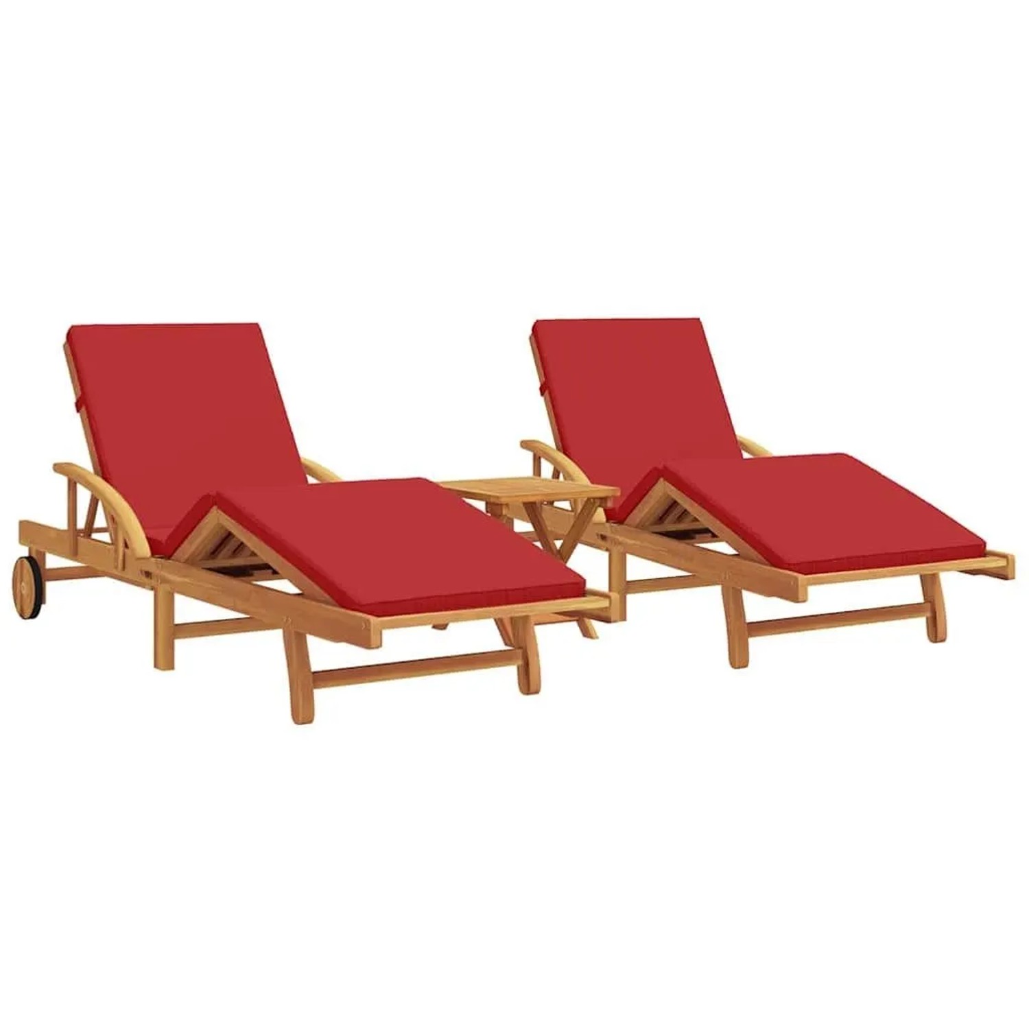 vidaXL Sonnenliege 2-Person 3 Stk Rot 40 x 40 x 40cm Massivholz Akazie 3325 günstig online kaufen