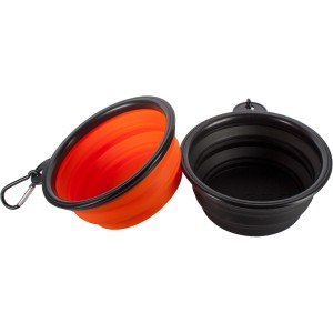 Heim RAC Reisenapf 2er Set, klappbar, orange und schwarz, je 500ml für Hunde.