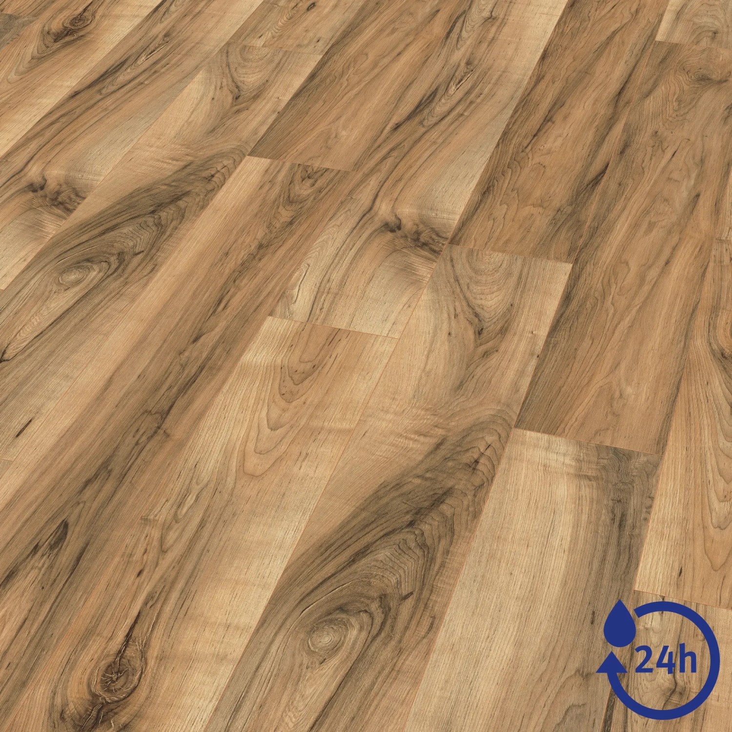 Egger Aqua Laminat EL1071 NatureSense Perganti Nussbaum Braun, wasserabweisend, Holzboden-Optik.