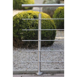 Edelstahl Geländerset mit waagerechten Stäben, Montage von oben, 100x150 cm.