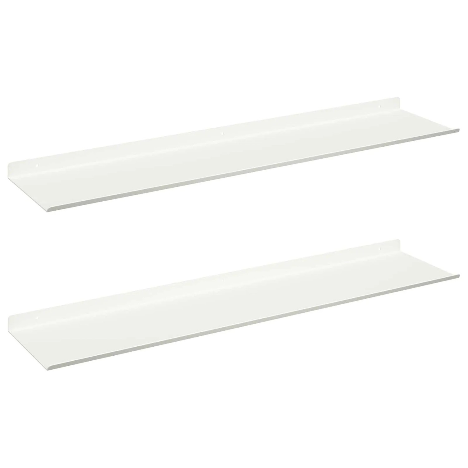 vidaXL Schwebendes Regal 2 Stk Weiß 80 x 18 x 2,5 cm Stahl 8004042