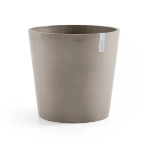 Ecopots Pflanztopf Amsterdam 50 cm, braungrau, aus Stein-Kunststoff-Mix. UV- & frostbeständig für innen & außen.