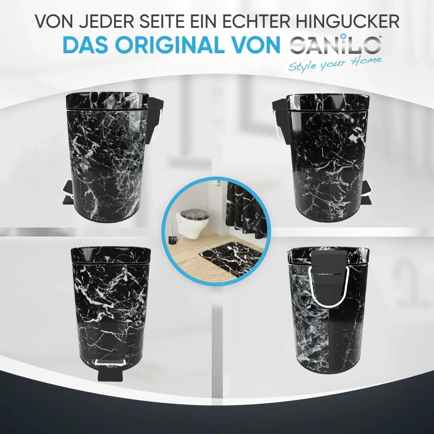 Sanilo Kosmetikeimer Marmor Schwarz kaufen bei OBI