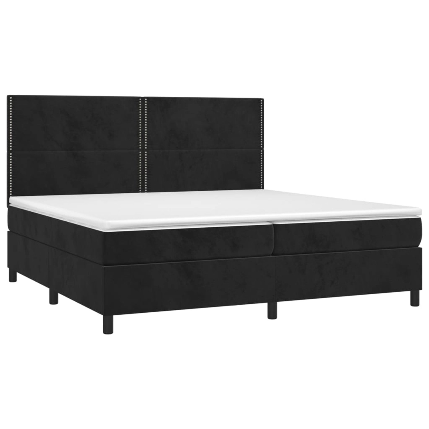 vidaXL Boxspringbett mit Matratze & LED Schwarz 200x200 cm Samt 3136085 günstig online kaufen