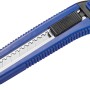 Blaues LUX Cuttermesser Classic 100 mm mit Metallgehäuse und Klingenarretierung.