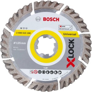 Bosch X-Lock Diamanttrennscheibe, 125 mm, Universal, für Winkelschleifer.