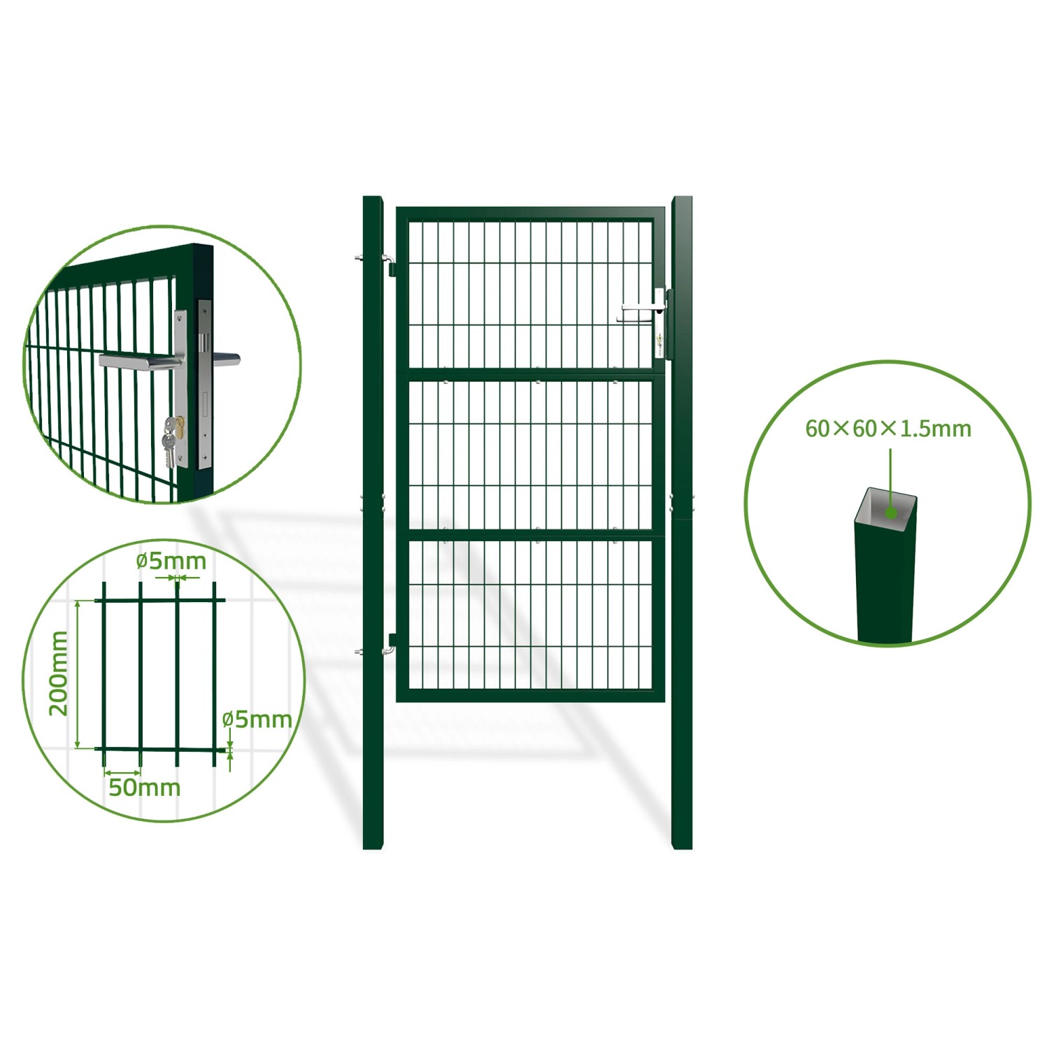 Casanoov Zauntor Metall 1M Razo H 160Cm Grün günstig online kaufen