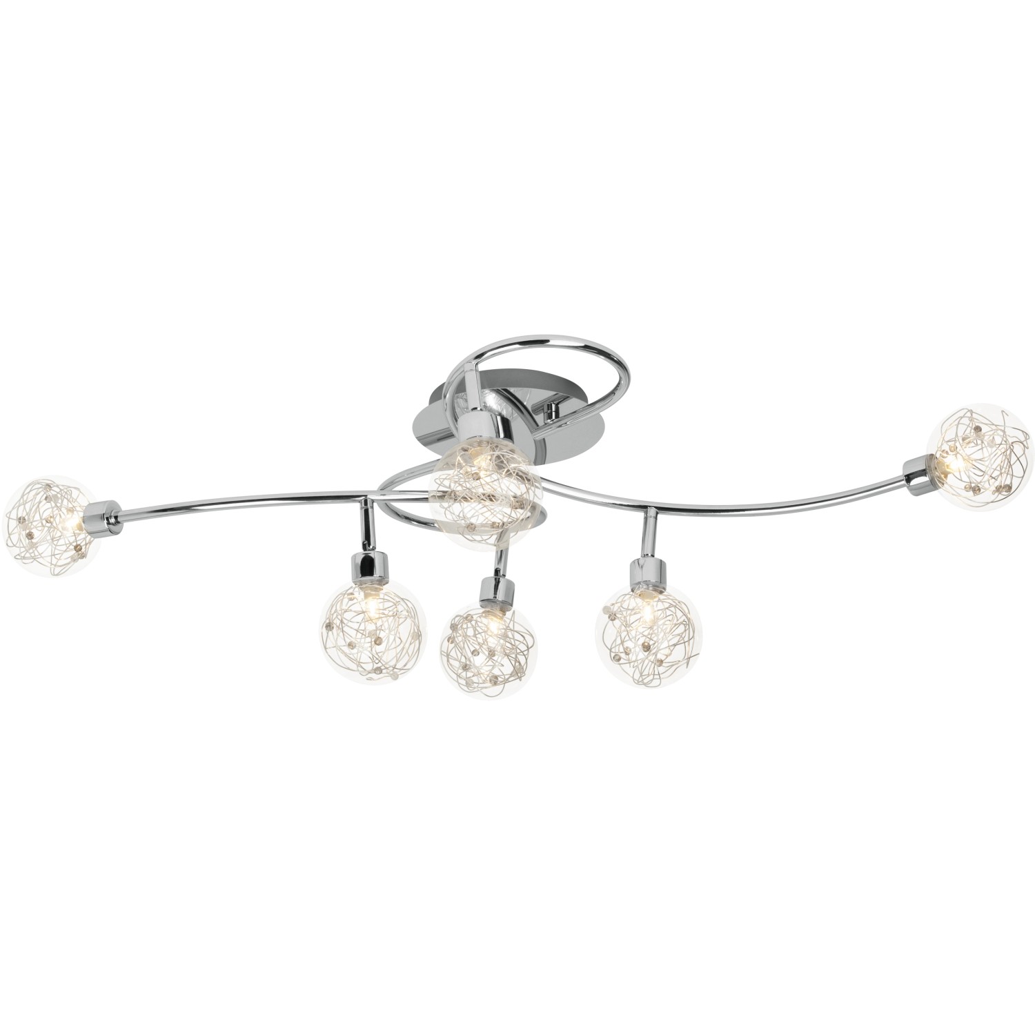 Brilliant Deckenspot Joya 6-flammig Chrom