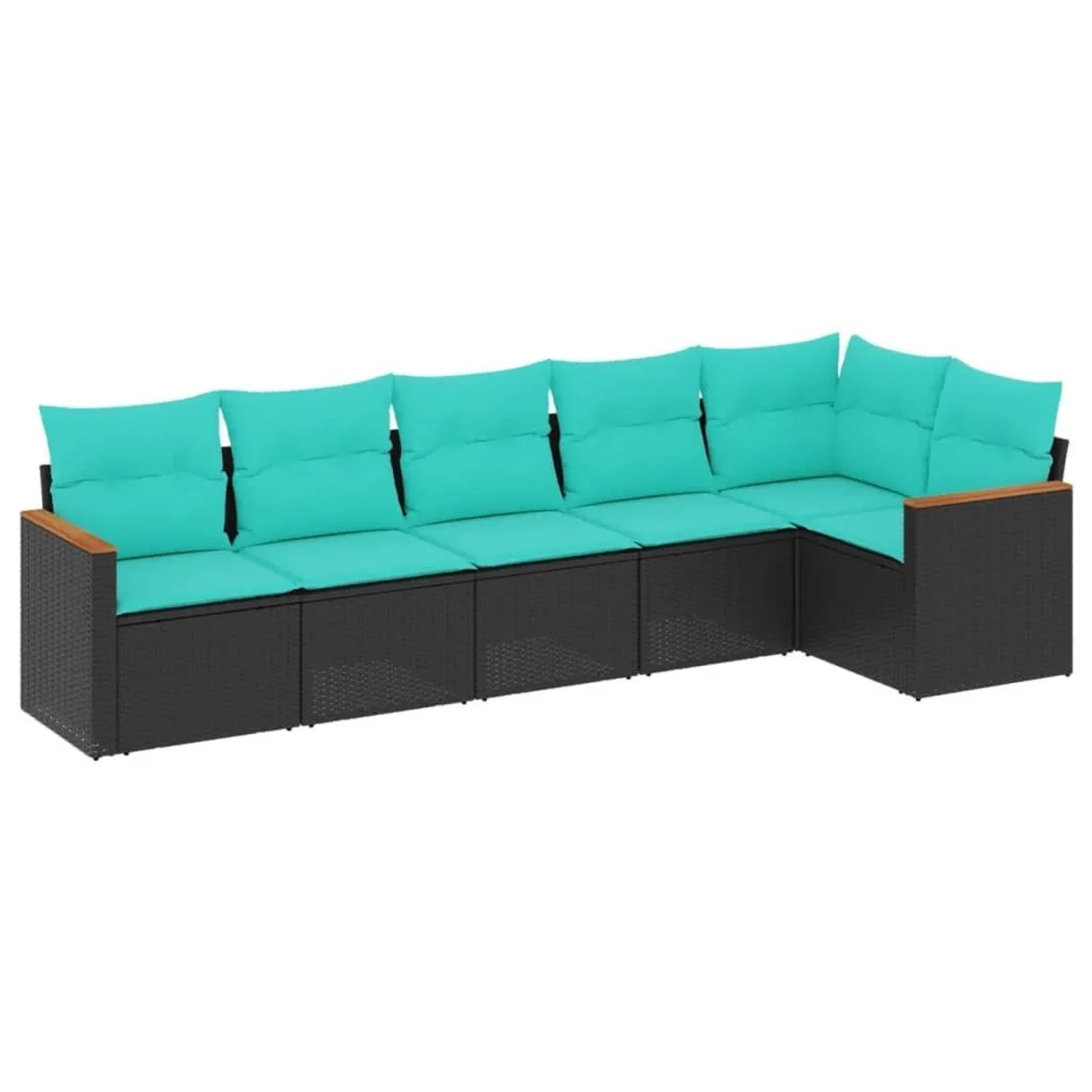 vidaXL 6-Tlg Gartensofa-Set mit Kissen Schwarz Polyrattan 3225987 günstig online kaufen