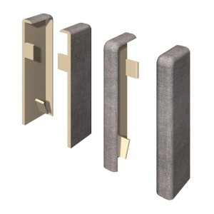 Egger Endstücke, kubisch, 6 cm, Steingrau, 2 Stück, für Sockelleisten-Abschluss.