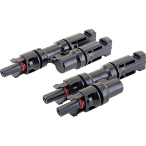 Schwaiger Solar-Adapter-Set 2in1, schwarz, zum Verbinden von Solarmodulen.