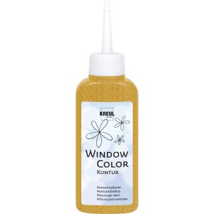 Kreul Window Color Konturenfarbe Gold, 80ml Flasche für Fensterbilder.