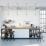 Gardinia Gardinenstange Industrial Home, Ø 25 mm, schwarz, 160 cm, im modernen Küchenambiente.