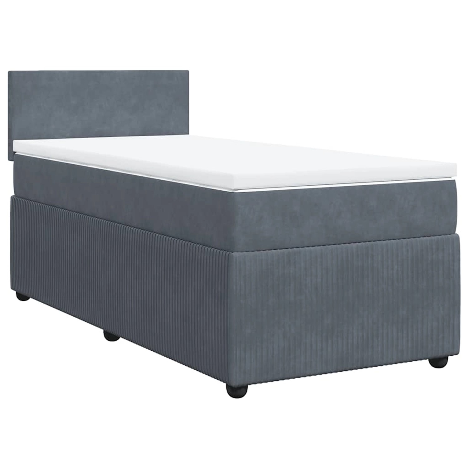 vidaXL Boxspringbett mit Matratze Dunkelgrau 90x190 cm Samt 3287609 günstig online kaufen
