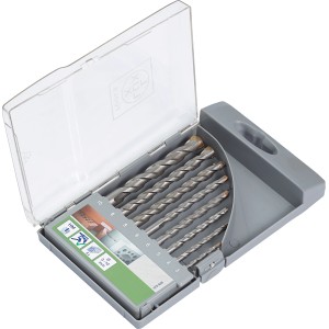 LUX Steinbohrer-Set Comfort, 8-teilig im Koffer. Steinbohrer aus Stahl mit Hartmetallspitze.