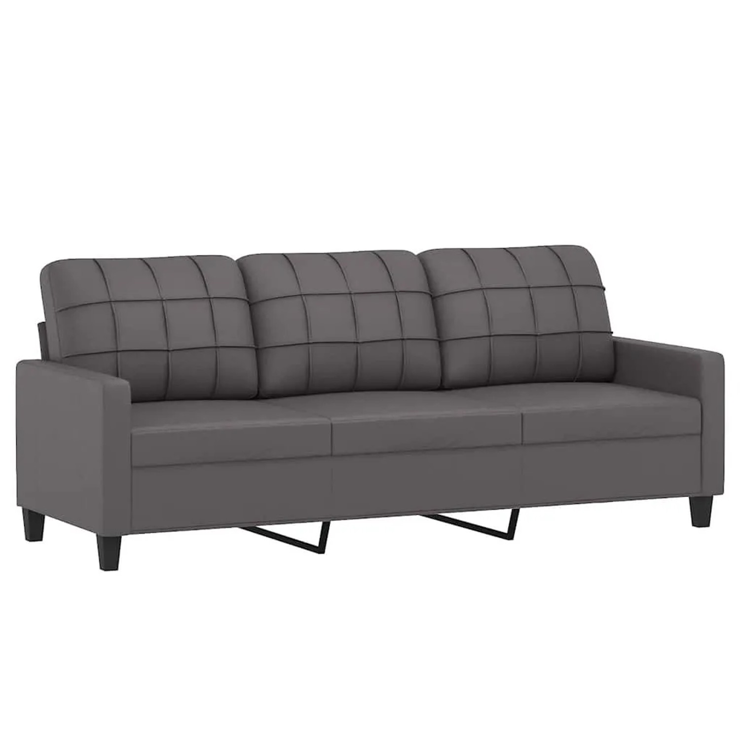 vidaXL 3-Sitzer-Sofa Grau 180 cm Kunstleder 359124 günstig online kaufen