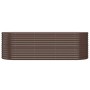 Braunes furnicato Hochbeet aus pulverbeschichtetem Stahl, 224x80x68 cm.