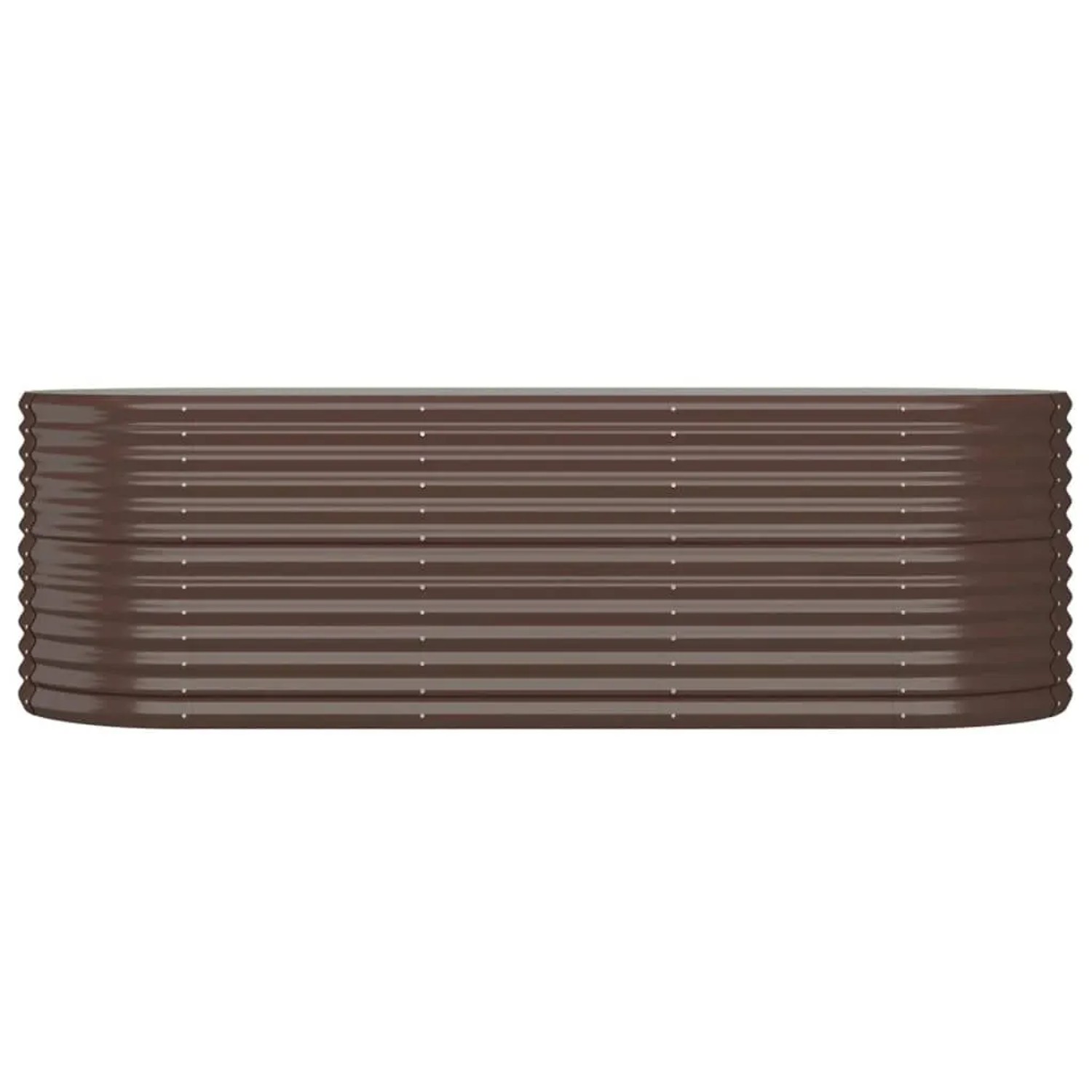 Braunes furnicato Hochbeet aus pulverbeschichtetem Stahl, 224x80x68 cm.