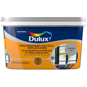 Dulux Fresh Up Lack, 2L, Titanium Satin für Fensterrahmen und Holzverkleidungen.