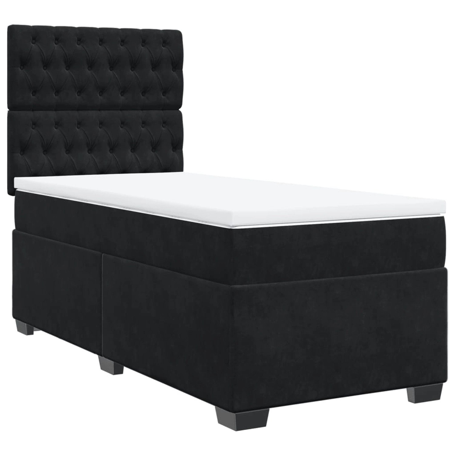 vidaXL Boxspringbett mit Matratze Schwarz 90x200 cm Samt 3290818 günstig online kaufen