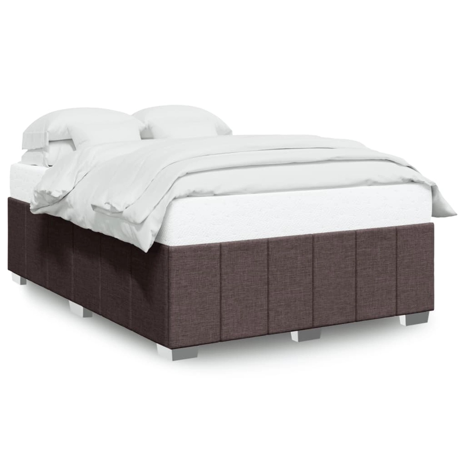 vidaXL Bettgestell ohne Matratze Dunkelbraun 140x190 cm Stoff 3284835 günstig online kaufen