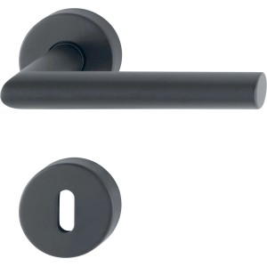 AnsaPro Rosettengarnitur Hudson, Zimmertürbeschlag aus Edelstahl, mattschwarz.