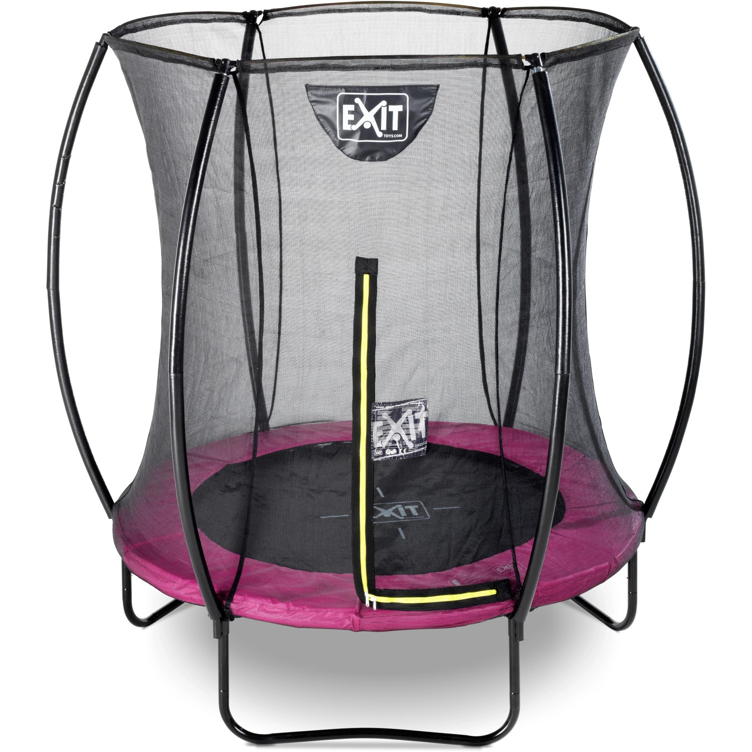 EXIT Silhouette Trampolin D183cm in Rosa mit Sicherheitsnetz für den Garten.