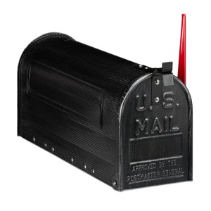 Relaxdays US Briefkasten Stahl Schwarz Mit Fahne 22 cm x 16 cm x 48 cm