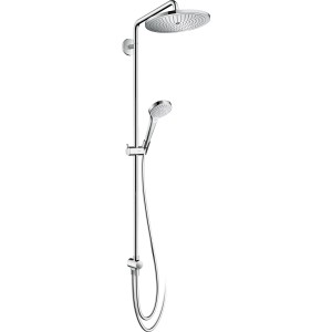 Hansgrohe Croma Select S Showerpipe 280 1jet Reno Chrom Brauseset mit Kopf- und Handbrause.