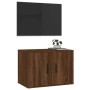 VidaXL TV-Wandschrank in Braun Eichen-Optik (57x34,5x40 cm) mit zwei Türen und Dekoration.