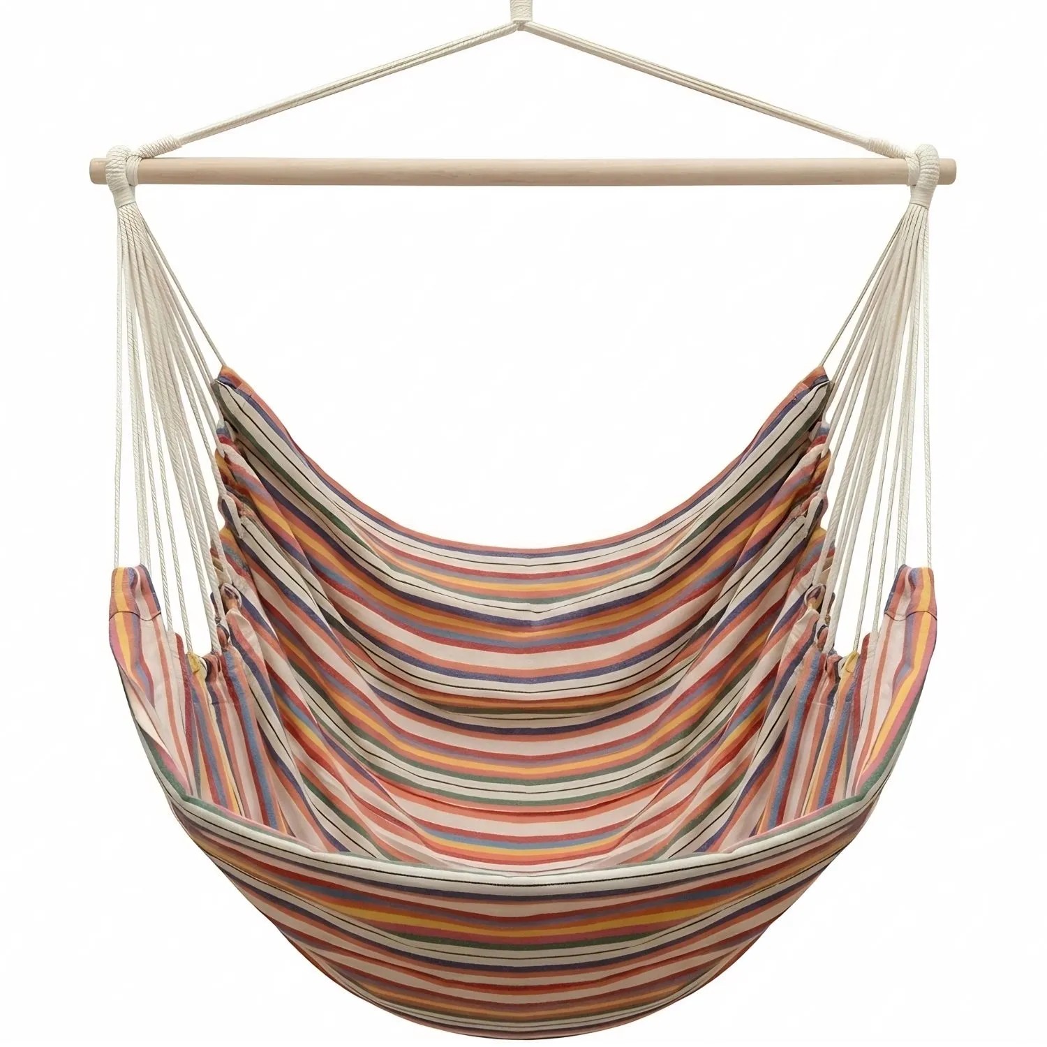 AMANKA Hängesessel bis 150 kg Belastbar 185 x 130 cm Bunte Streifen