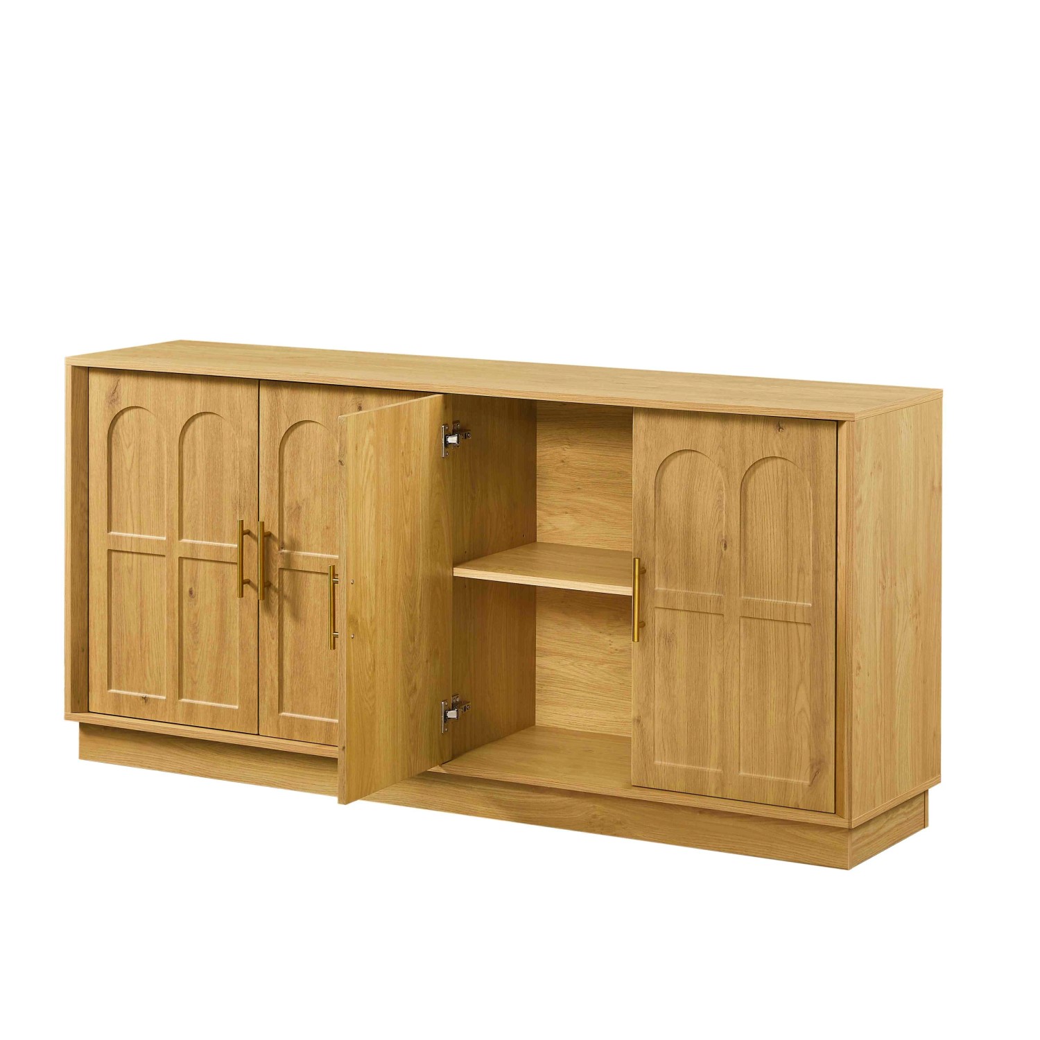 okwish Sideboard mit Stauraum Türen Wohnzimmer 169x40x80cm Natur