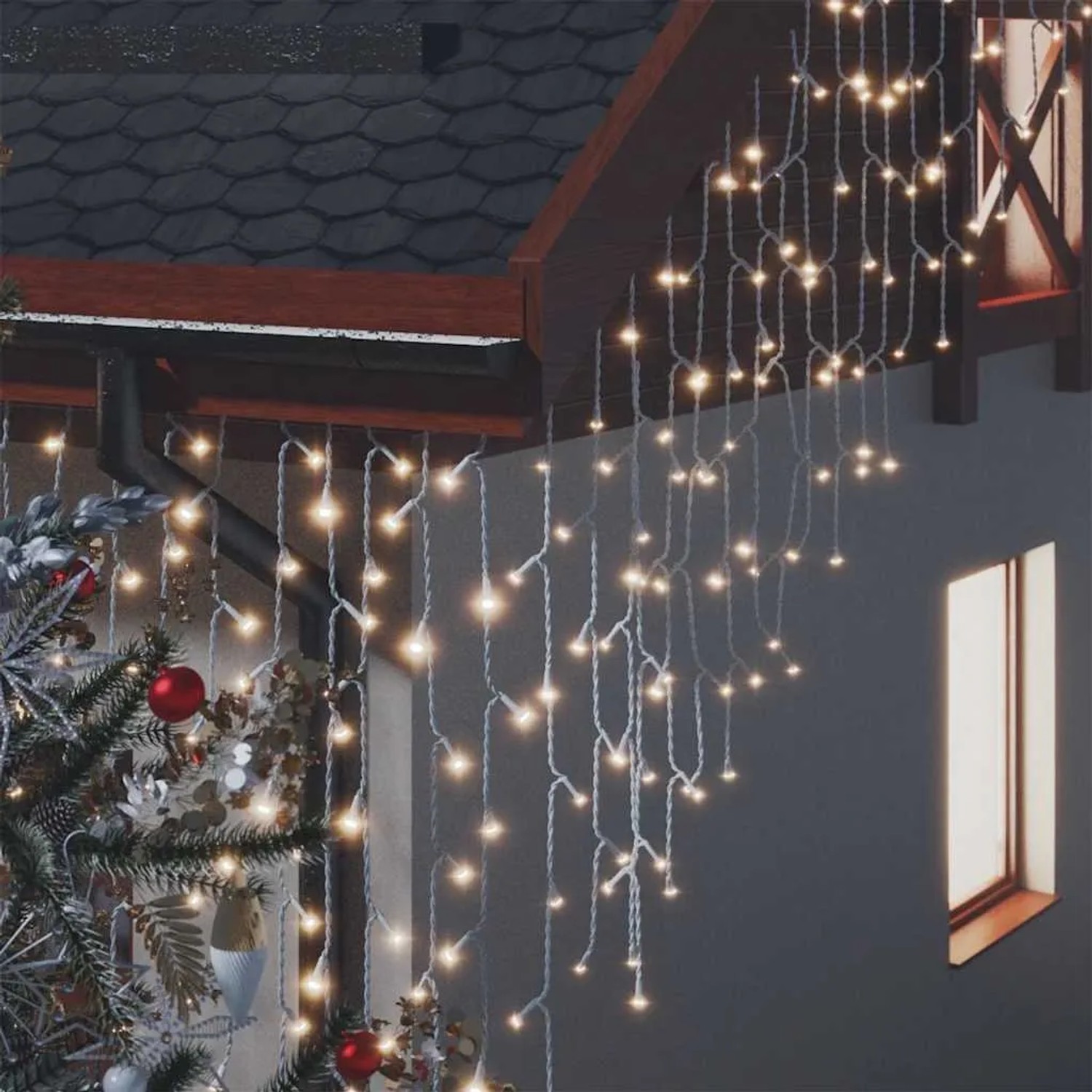 vidaXL Eiszapfen Lichterkette außen 10 m Warmweiß 328908 kaufen bei OBI