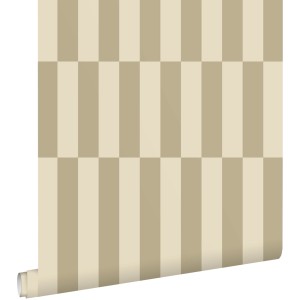 ESTAhome Tapete Streifen Beigebraun 53 cm x 10.05 m