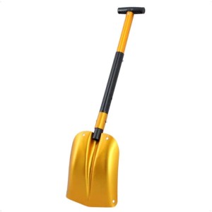 Galaflor Schneeschaufel aus Aluminium fürs Auto, goldfarben mit schwarzem Griff.