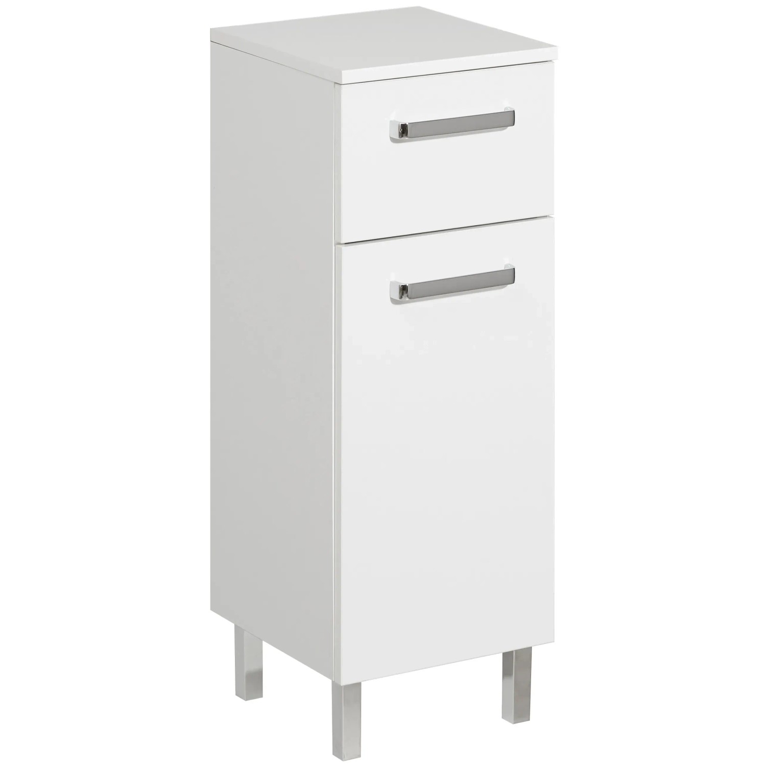 Pelipal Hochschrank in Weiß Glanz mit Schublade und Tür, Teil des Badmöbel-Sets Quickset 312.