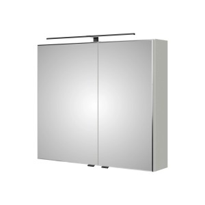 Pelipal Spiegelschrank Quantum 80 cm, Schneeweiß Glanz mit LED-Leuchte.