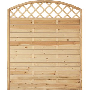 T&J Sichtschutzzaun Maxi-Bogen Ranki, grün imprägniert, 180x150 cm. Holzzaun mit Rankgitter.