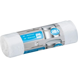 Rolle transparente Müllbeutel, 20 l, 40 Stück, für Haushaltsmüll.