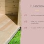 Detailaufnahme des Fussbodens vom Karibu Saunahaus Jasper, gefertigt aus Massivholz mit Nut- und Federbrettern.