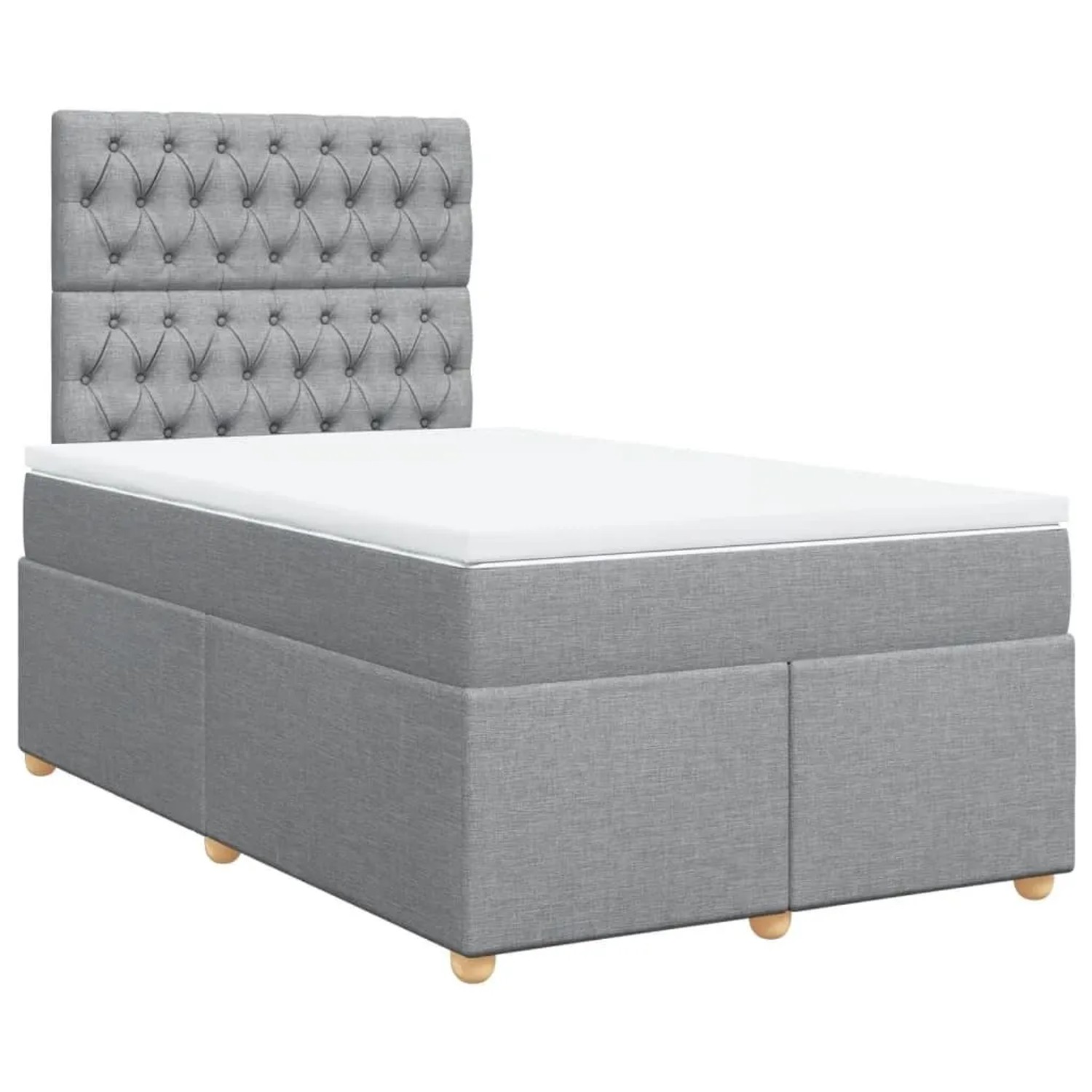 vidaXL Boxspringbett mit Matratze Hellgrau 120x190 cm Stoff 3291226 günstig online kaufen