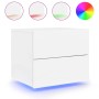 Zwei weiße Wand-Nachttische mit LED-Beleuchtung, Modell 5.