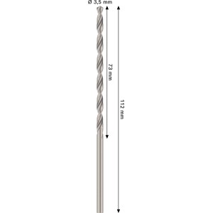 Bosch Spiralbohrer Pro Metal HSS-G, 3,5 mm Durchmesser, silberfarben.
