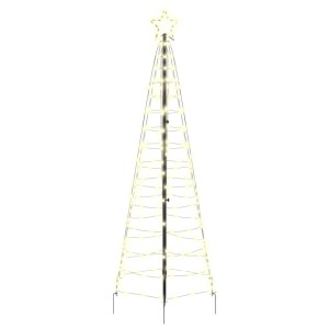 vidaXL LED Weihnachtsbaum mit Erdspießen Warmweiß 250 cm Eisen 42018749