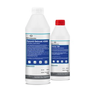 DD Composite Epoxidharz-Set: Epoxid Gelcoat 4300 (250g) und Härter 390 (138g) für Lack- und Karosseriereparatur.